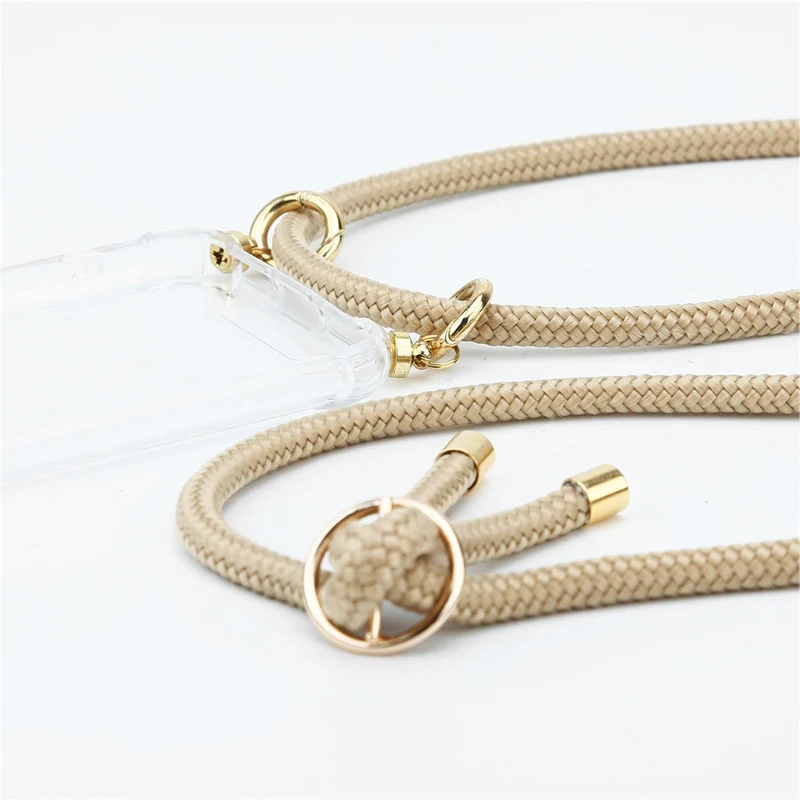Cadorabo Handy Kette kompatibel mit Google PIXEL 5 Silikon Schutzhülle mit Gold Ringen, Kordel Band und abnehmbarem Etui