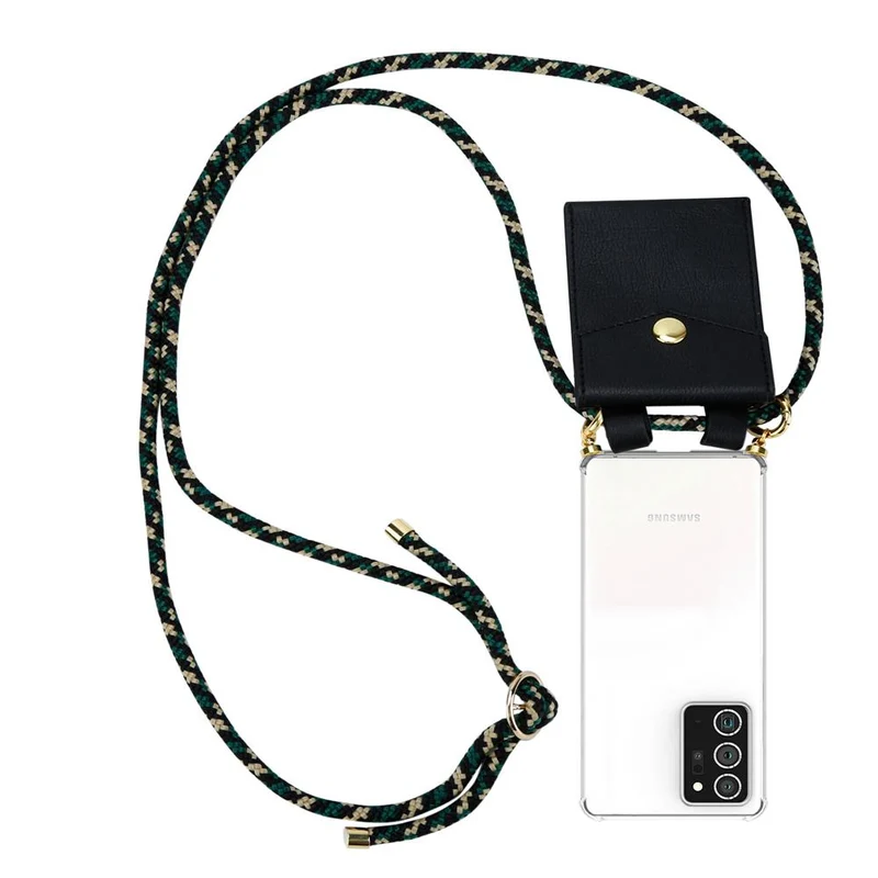 Cadorabo Handy Kette kompatibel mit Samsung Galaxy NOTE 20 PLUS Silikon Schutzhülle mit Gold Ringen, Kordel Band und abnehmbarem Etui