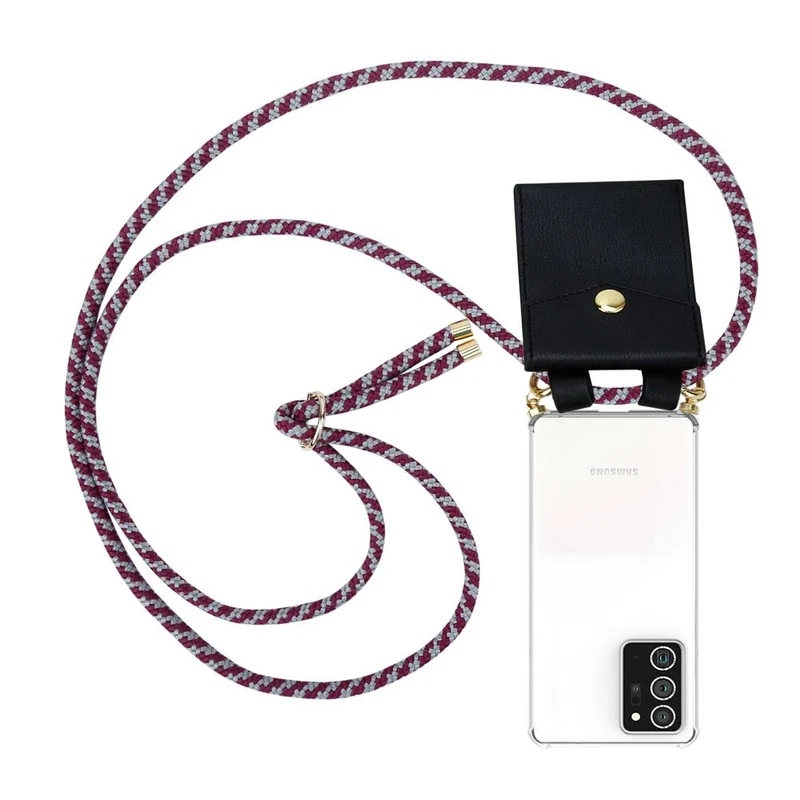 Cadorabo Handy Kette kompatibel mit Samsung Galaxy NOTE 20 PLUS Silikon Schutzhülle mit Gold Ringen, Kordel Band und abnehmbarem Etui