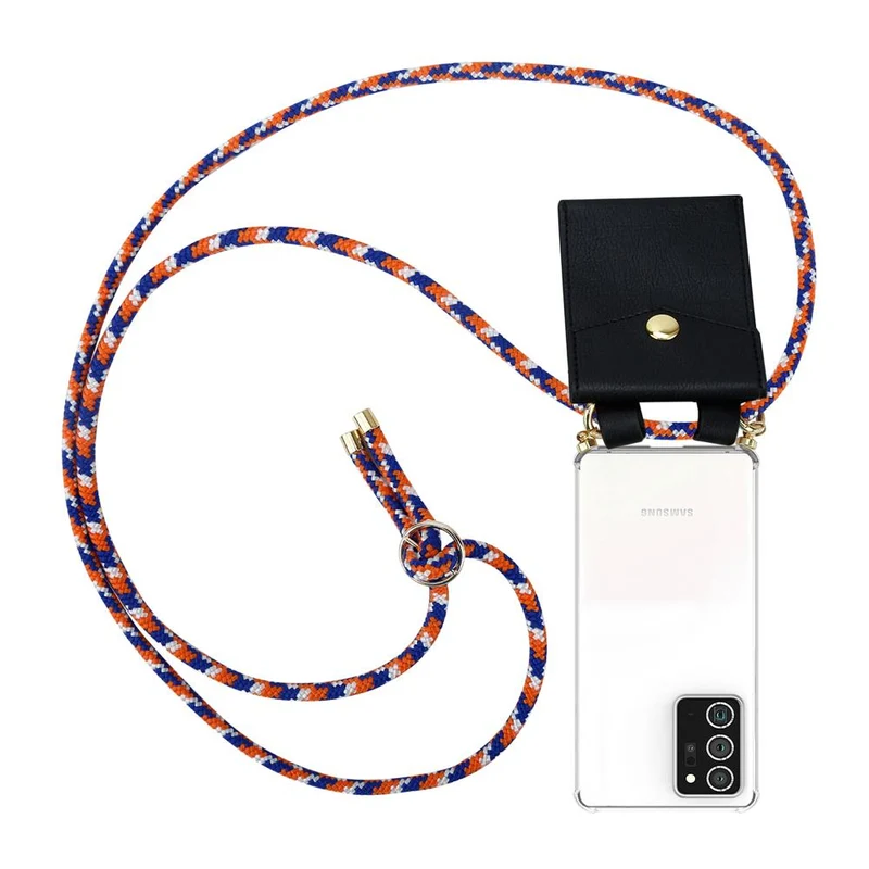 Cadorabo Handy Kette kompatibel mit Samsung Galaxy NOTE 20 PLUS Silikon Schutzhülle mit Gold Ringen, Kordel Band und abnehmbarem Etui