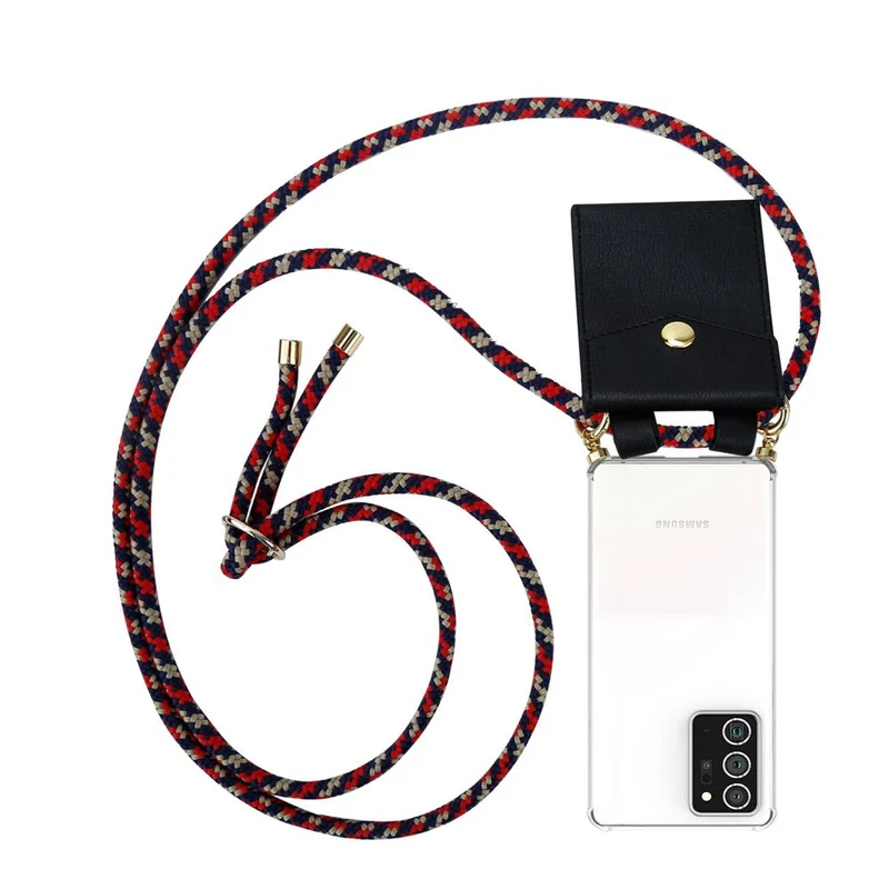 Cadorabo Handy Kette kompatibel mit Samsung Galaxy NOTE 20 PLUS Silikon Schutzhülle mit Gold Ringen, Kordel Band und abnehmbarem Etui