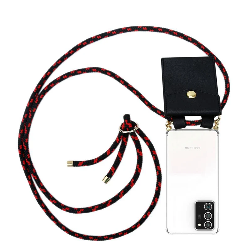 Cadorabo Handy Kette kompatibel mit Samsung Galaxy NOTE 20 PLUS Silikon Schutzhülle mit Gold Ringen, Kordel Band und abnehmbarem Etui