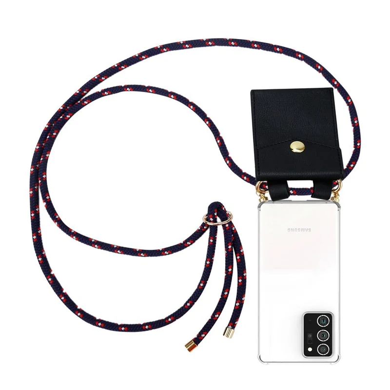 Cadorabo Handy Kette kompatibel mit Samsung Galaxy NOTE 20 PLUS Silikon Schutzhülle mit Gold Ringen, Kordel Band und abnehmbarem Etui