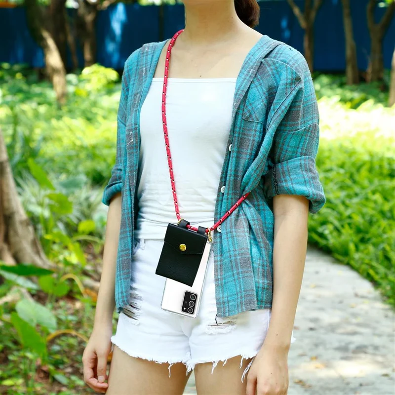 Cadorabo Handy Kette kompatibel mit Samsung Galaxy NOTE 20 PLUS Silikon Schutzhülle mit Gold Ringen, Kordel Band und abnehmbarem Etui