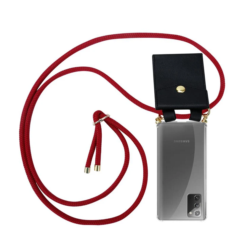 Cadorabo Handy Kette kompatibel mit Samsung Galaxy NOTE 20 Silikon Schutzhülle mit Gold Ringen, Kordel Band und abnehmbarem Etui
