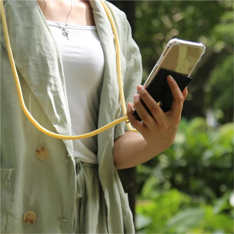 Cadorabo Handy Kette kompatibel mit Samsung Galaxy NOTE 20 Silikon Schutzhülle mit Gold Ringen, Kordel Band und abnehmbarem Etui