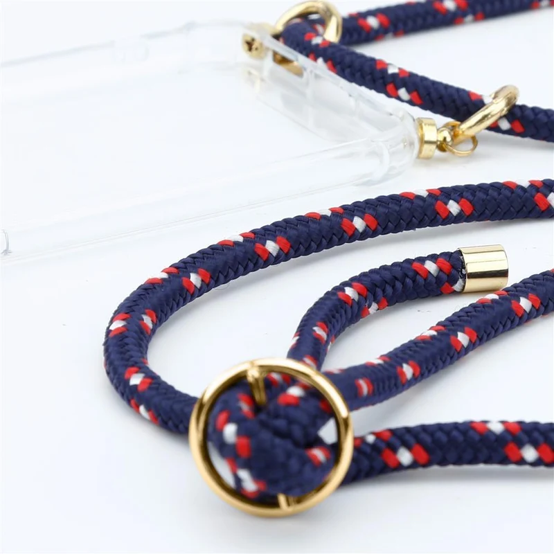 Cadorabo Handy Kette kompatibel mit Apple iPhone 12 PRO MAX Silikon Schutzhülle mit Gold Ringen, Kordel Band und abnehmbarem Etui