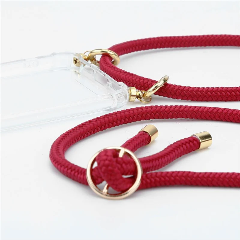 Cadorabo Handy Kette kompatibel mit Apple iPhone 12 PRO MAX Silikon Schutzhülle mit Gold Ringen, Kordel Band und abnehmbarem Etui