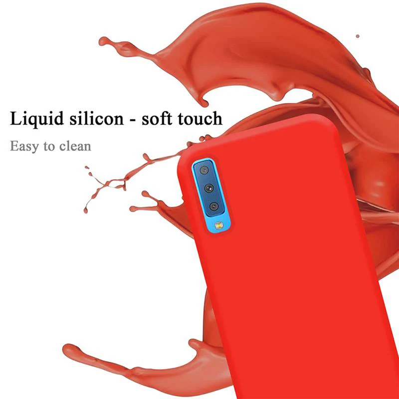 Cadorabo Hülle kompatibel mit Samsung Galaxy A7 2018 Schutzhülle aus flexiblem TPU Silikon