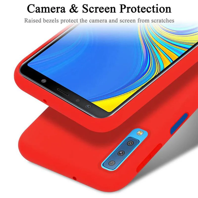 Cadorabo Hülle kompatibel mit Samsung Galaxy A7 2018 Schutzhülle aus flexiblem TPU Silikon