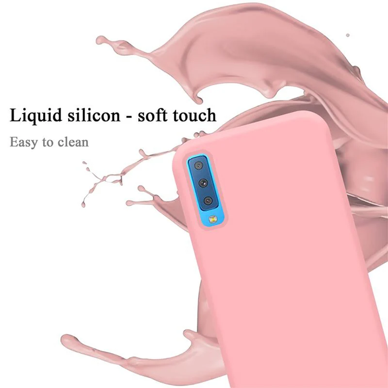 Cadorabo Hülle kompatibel mit Samsung Galaxy A7 2018 Schutzhülle aus flexiblem TPU Silikon