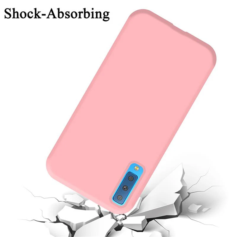Cadorabo Hülle kompatibel mit Samsung Galaxy A7 2018 Schutzhülle aus flexiblem TPU Silikon