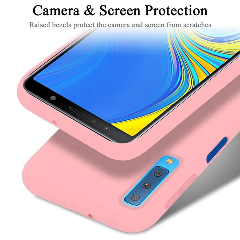 Cadorabo Hülle kompatibel mit Samsung Galaxy A7 2018 Schutzhülle aus flexiblem TPU Silikon