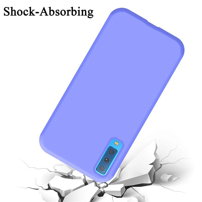 Cadorabo Hülle kompatibel mit Samsung Galaxy A7 2018 Schutzhülle aus flexiblem TPU Silikon