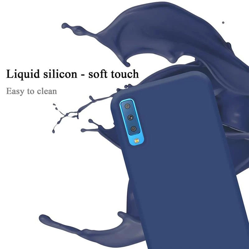 Cadorabo Hülle kompatibel mit Samsung Galaxy A7 2018 Schutzhülle aus flexiblem TPU Silikon
