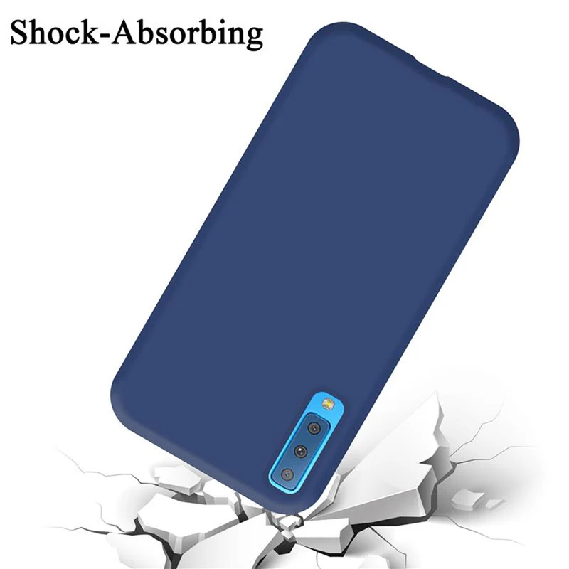 Cadorabo Hülle kompatibel mit Samsung Galaxy A7 2018 Schutzhülle aus flexiblem TPU Silikon