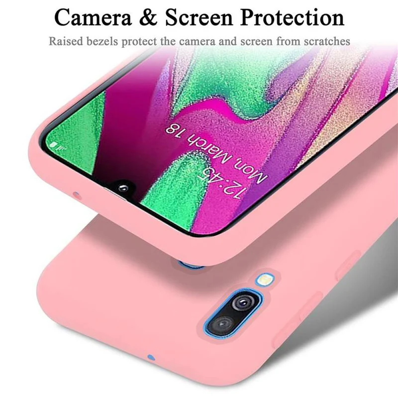 Cadorabo Hülle kompatibel mit Samsung Galaxy A40 Schutzhülle aus flexiblem TPU Silikon