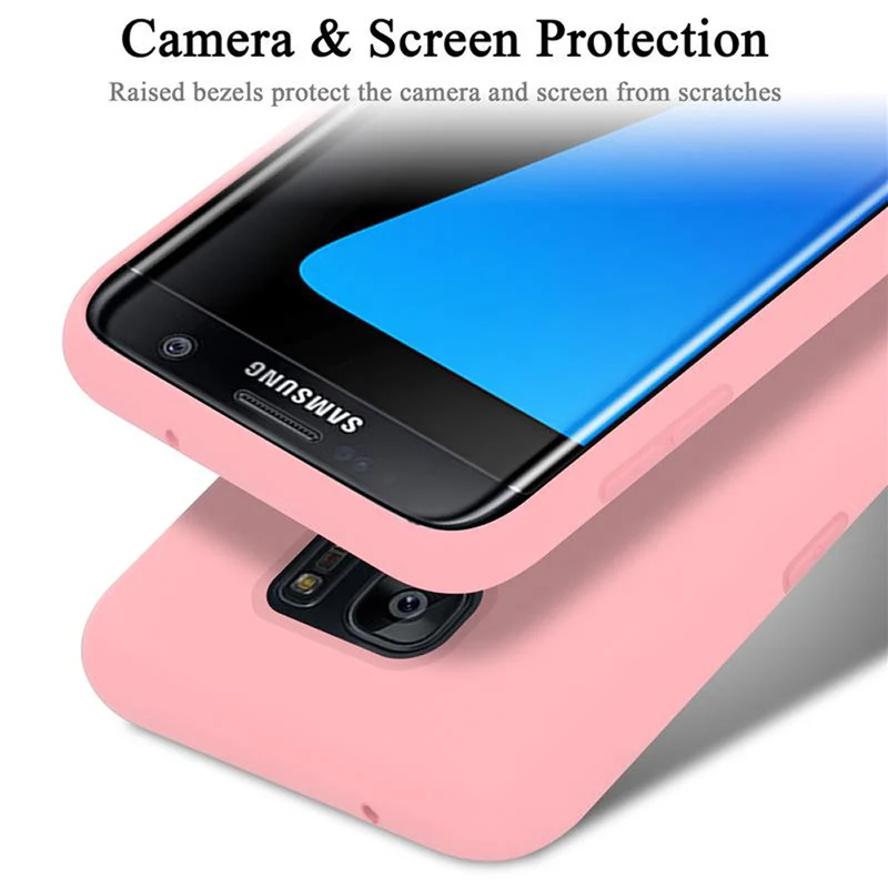 Cadorabo Hülle kompatibel mit Samsung Galaxy S7 EDGE Schutzhülle aus flexiblem TPU Silikon