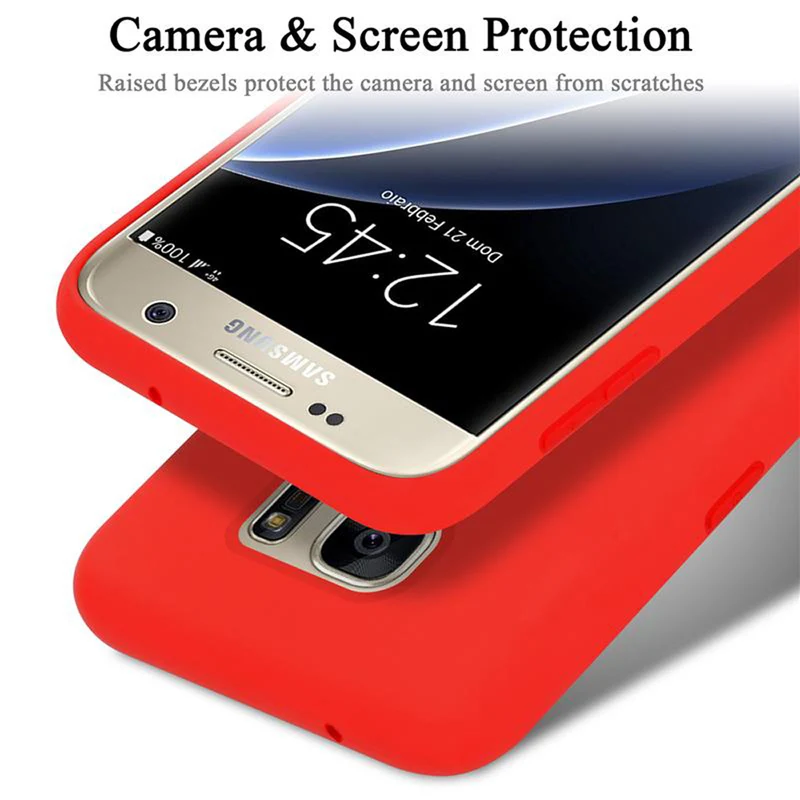 Cadorabo Hülle kompatibel mit Samsung Galaxy S7 Schutzhülle aus flexiblem TPU Silikon