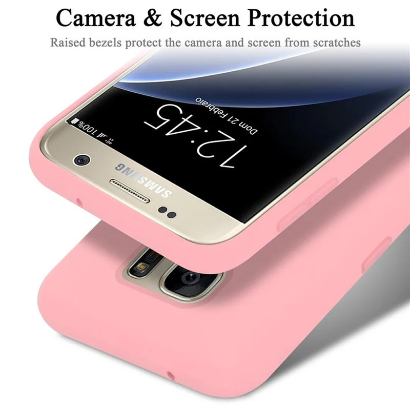 Cadorabo Hülle kompatibel mit Samsung Galaxy S7 Schutzhülle aus flexiblem TPU Silikon
