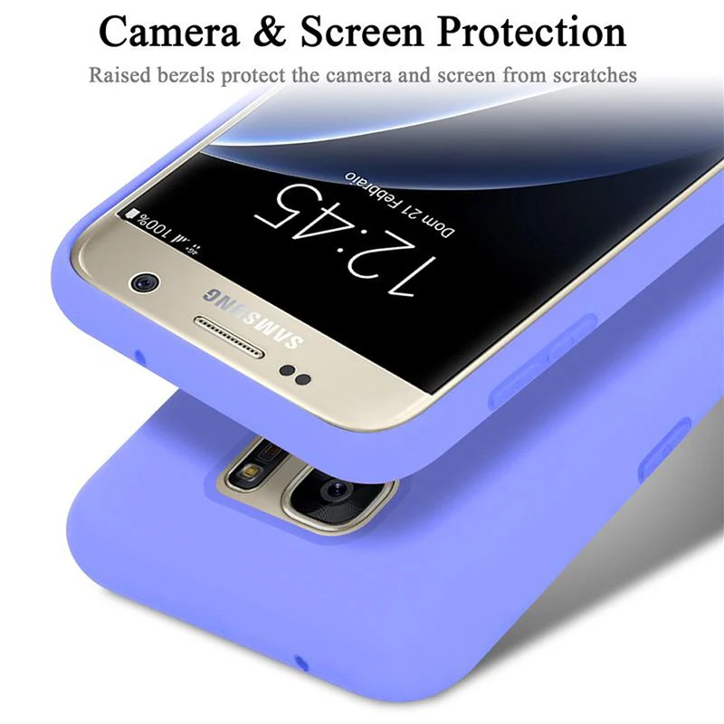 Cadorabo Hülle kompatibel mit Samsung Galaxy S7 Schutzhülle aus flexiblem TPU Silikon