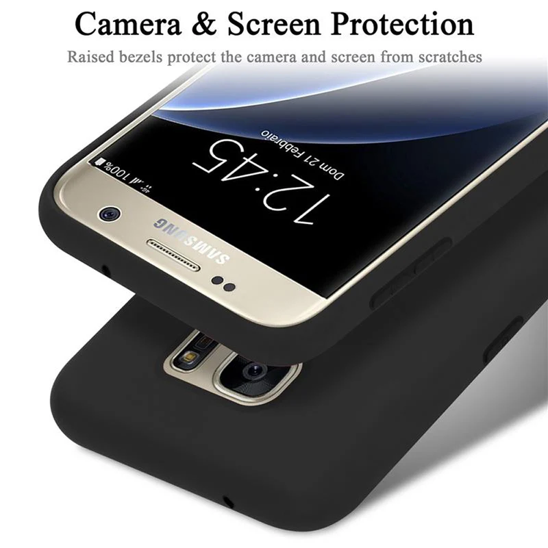 Cadorabo Hülle kompatibel mit Samsung Galaxy S7 Schutzhülle aus flexiblem TPU Silikon