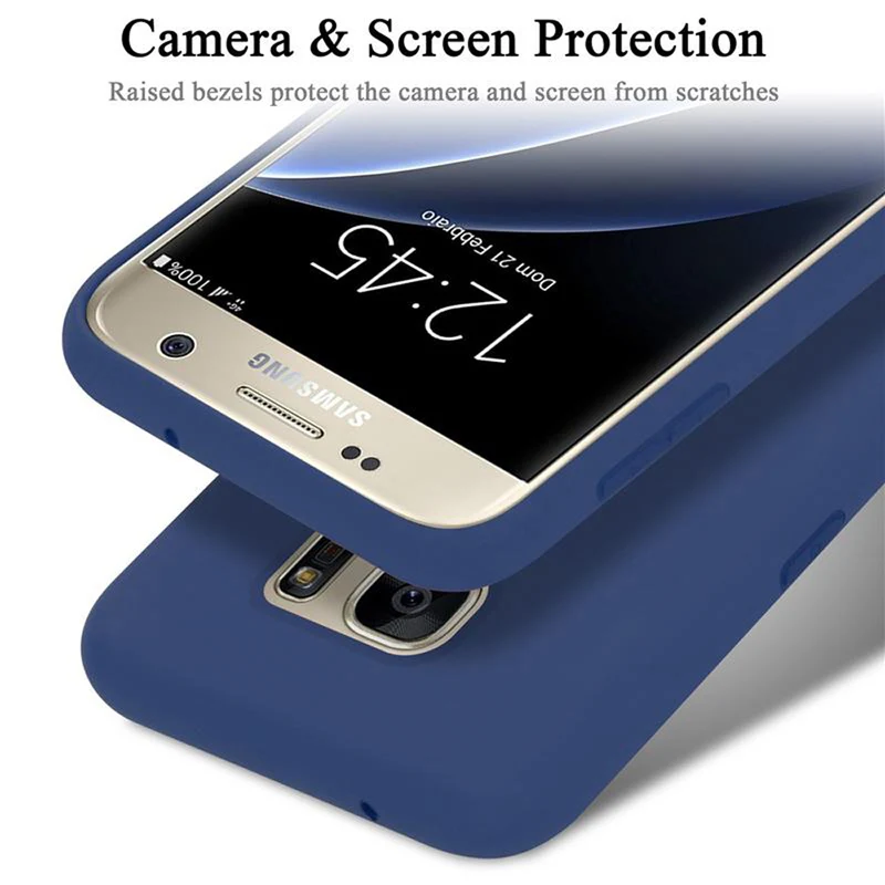 Cadorabo Hülle kompatibel mit Samsung Galaxy S7 Schutzhülle aus flexiblem TPU Silikon