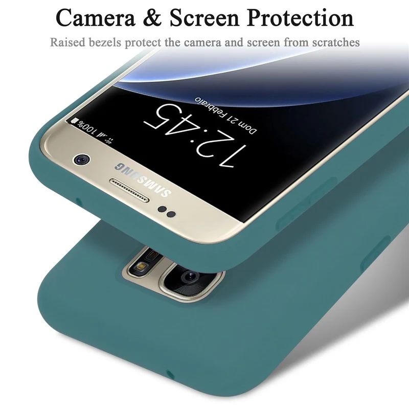 Cadorabo Hülle kompatibel mit Samsung Galaxy S7 Schutzhülle aus flexiblem TPU Silikon
