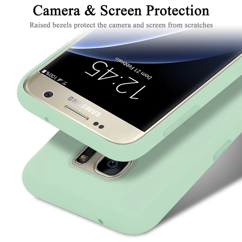 Cadorabo Hülle kompatibel mit Samsung Galaxy S7 Schutzhülle aus flexiblem TPU Silikon