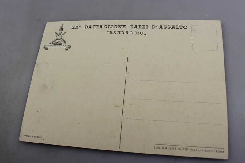 Postkarte des XX. Angriffspanzerbataillons "Randaccio"