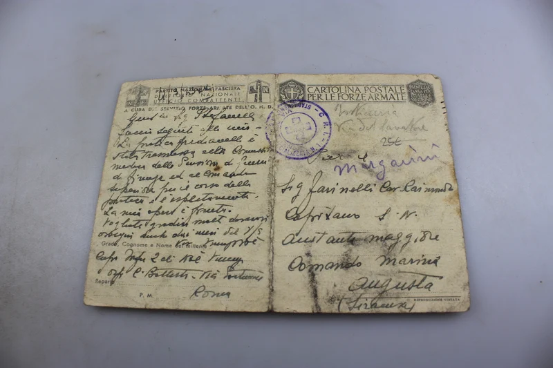 Postkarte der FFAA, mit der Rede des Duce