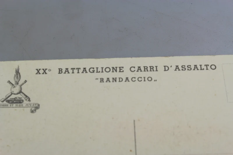 Postkarte des XX. Angriffspanzerbataillons "Randaccio"