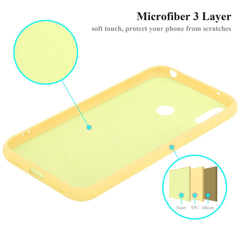 Cadorabo Hülle kompatibel mit Huawei Y7 2019 / Y7 PRIME 2019 Schutzhülle aus flexiblem TPU Silikon