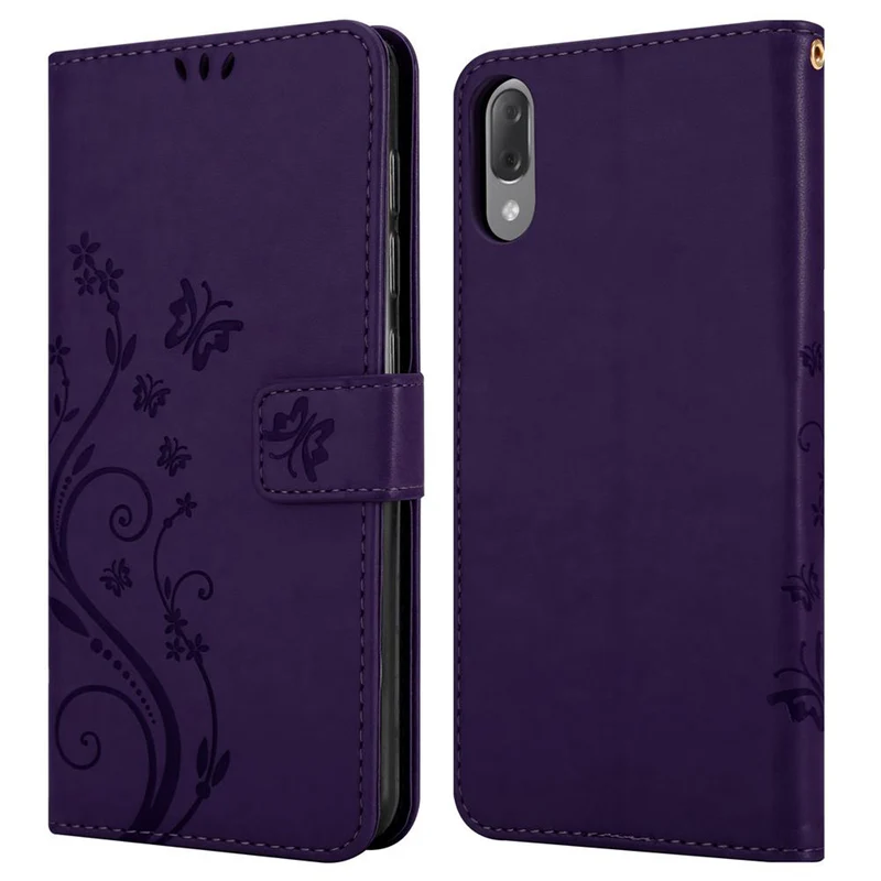 Cadorabo Hülle kompatibel mit Sony Xperia L3 Schutzhülle im Blumen Design mit Magnetverschluss, Standfunktion und Kartenfächern