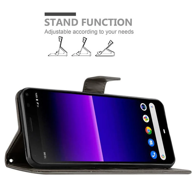 Cadorabo Hülle kompatibel mit Sony Xperia 8 Schutzhülle im Blumen Design mit Magnetverschluss, Standfunktion und Kartenfächern