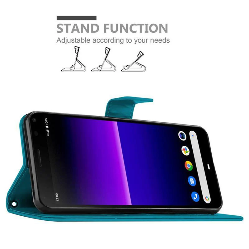 Cadorabo Hülle kompatibel mit Sony Xperia 8 Schutzhülle im Blumen Design mit Magnetverschluss, Standfunktion und Kartenfächern