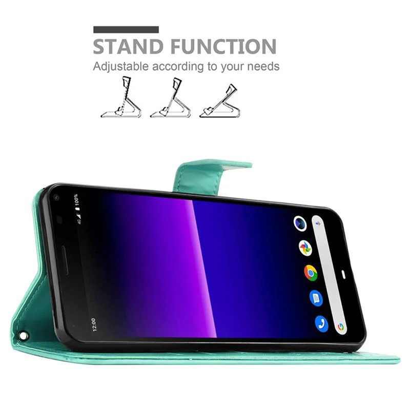 Cadorabo Hülle kompatibel mit Sony Xperia 8 Schutzhülle im Blumen Design mit Magnetverschluss, Standfunktion und Kartenfächern