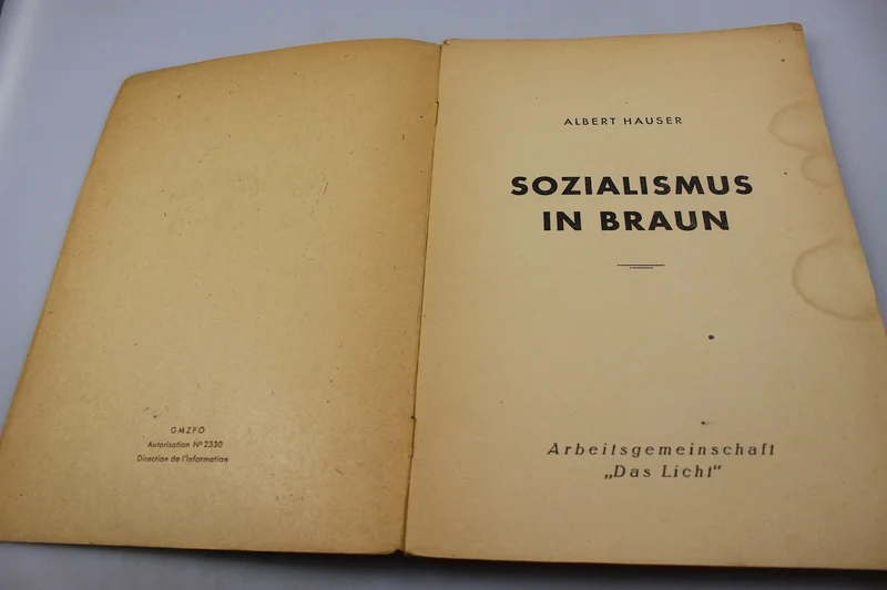 "Sozialismus in Braun" A.Hauser - 1947