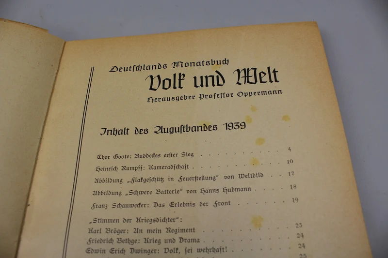 „Volk un Welt“, August 1939