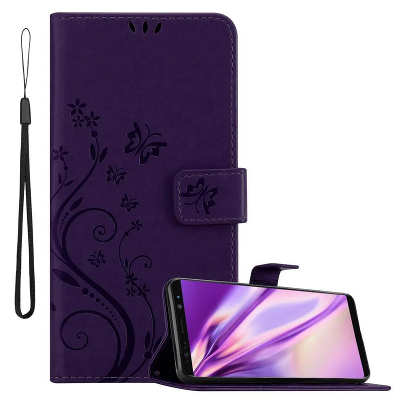 Cadorabo Hülle kompatibel mit Samsung Galaxy NOTE 8 Schutzhülle im Blumen Design mit Magnetverschluss, Standfunktion und Kartenfächern
