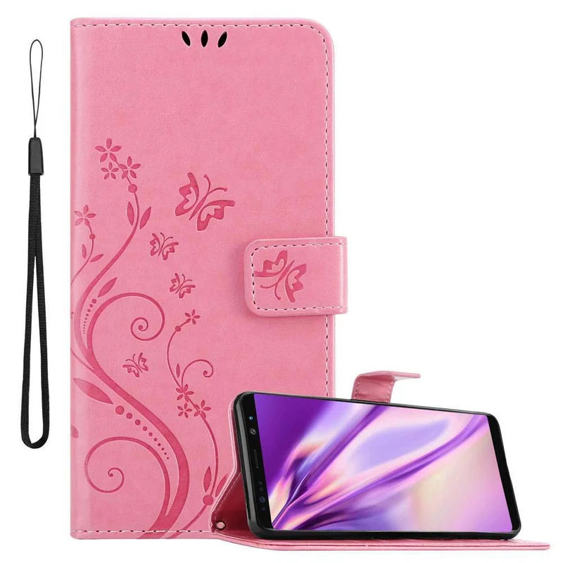 Cadorabo Hülle kompatibel mit Samsung Galaxy NOTE 8 Schutzhülle im Blumen Design mit Magnetverschluss, Standfunktion und Kartenfächern