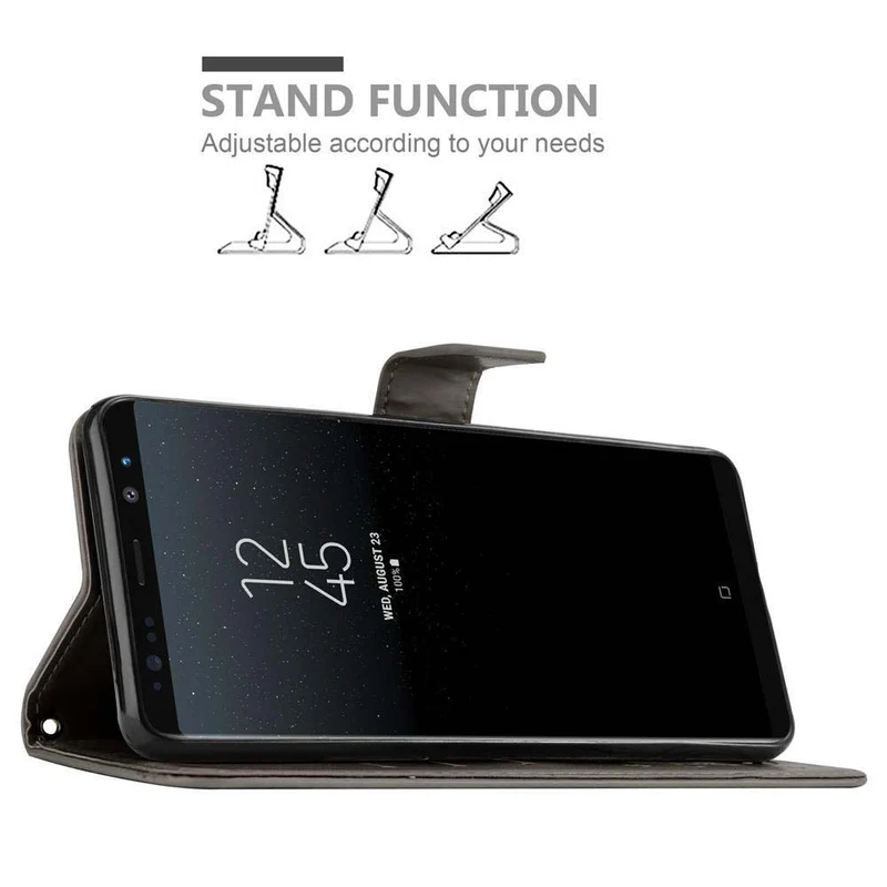 Cadorabo Hülle kompatibel mit Samsung Galaxy NOTE 8 Schutzhülle im Blumen Design mit Magnetverschluss, Standfunktion und Kartenfächern