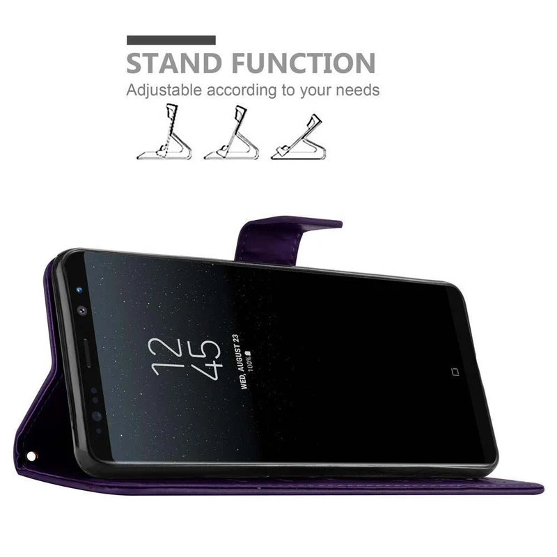 Cadorabo Hülle kompatibel mit Samsung Galaxy NOTE 8 Schutzhülle im Blumen Design mit Magnetverschluss, Standfunktion und Kartenfächern