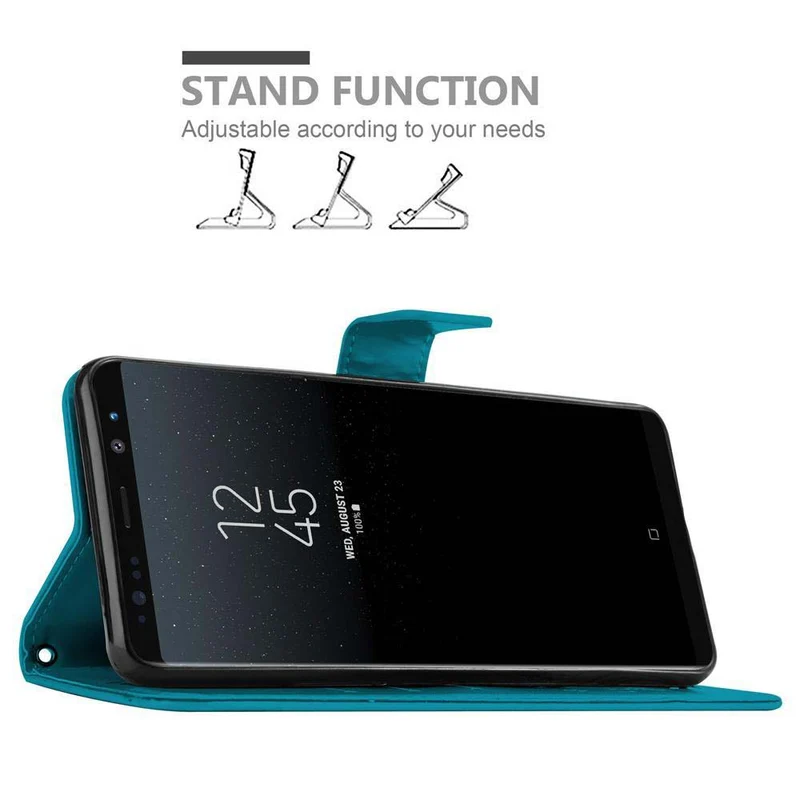 Cadorabo Hülle kompatibel mit Samsung Galaxy NOTE 8 Schutzhülle im Blumen Design mit Magnetverschluss, Standfunktion und Kartenfächern