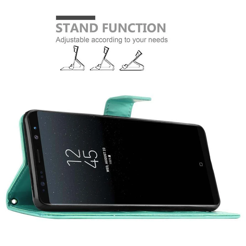 Cadorabo Hülle kompatibel mit Samsung Galaxy NOTE 8 Schutzhülle im Blumen Design mit Magnetverschluss, Standfunktion und Kartenfächern