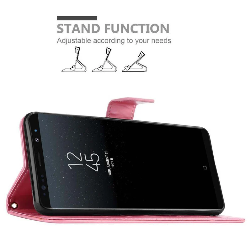 Cadorabo Hülle kompatibel mit Samsung Galaxy NOTE 8 Schutzhülle im Blumen Design mit Magnetverschluss, Standfunktion und Kartenfächern
