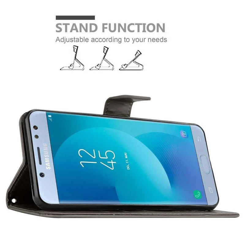 Cadorabo Hülle kompatibel mit Samsung Galaxy J5 2017 / J5 PRO Schutzhülle im Blumen Design mit Magnetverschluss, Standfunktion und Kartenfächern