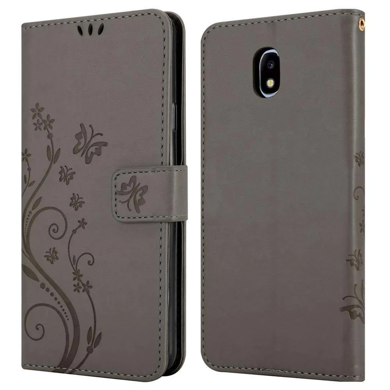 Cadorabo Hülle kompatibel mit Samsung Galaxy J5 2017 / J5 PRO Schutzhülle im Blumen Design mit Magnetverschluss, Standfunktion und Kartenfächern