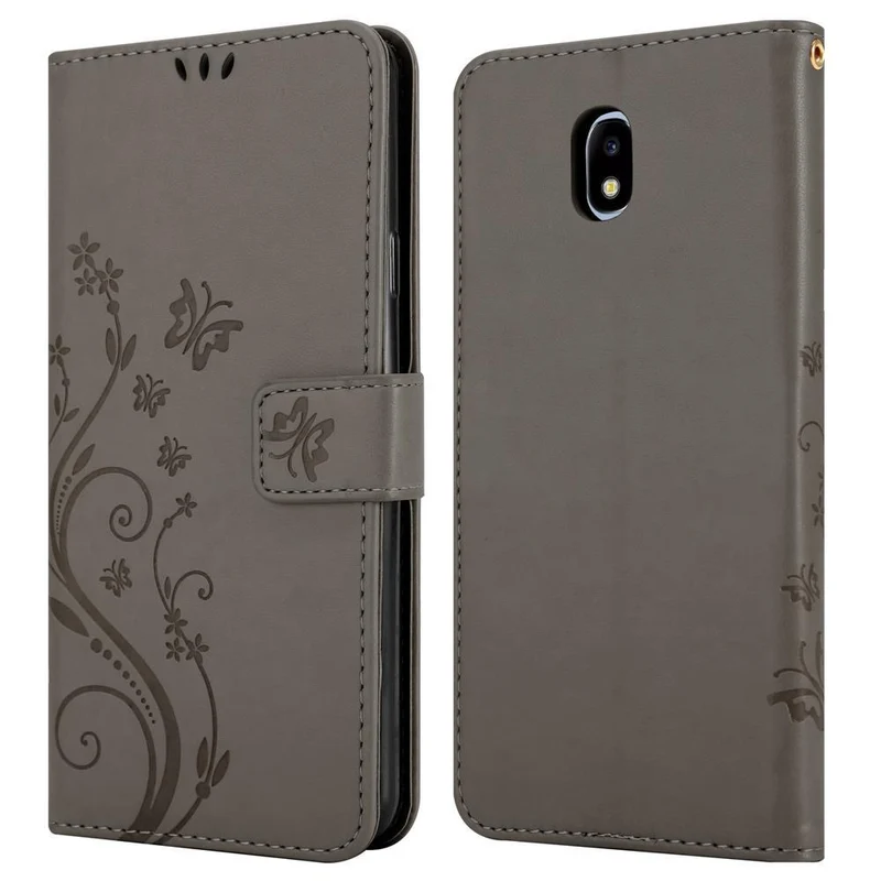 Cadorabo Hülle kompatibel mit Samsung Galaxy J5 2017 / J5 PRO Schutzhülle im Blumen Design mit Magnetverschluss, Standfunktion und Kartenfächern