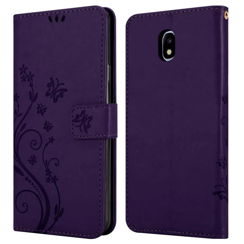 Cadorabo Hülle kompatibel mit Samsung Galaxy J5 2017 / J5 PRO Schutzhülle im Blumen Design mit Magnetverschluss, Standfunktion und Kartenfächern